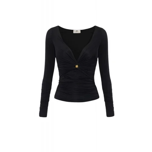Bluza ELISABETTA FRANCHI, Jersey top with gold button