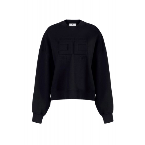 BLUZA ELISABETTA FRANCHI, Logo brodat, Negru