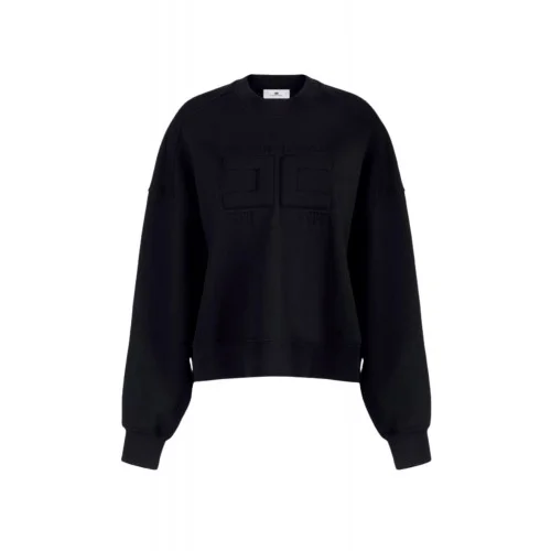 BLUZA ELISABETTA FRANCHI, Logo brodat, Negru