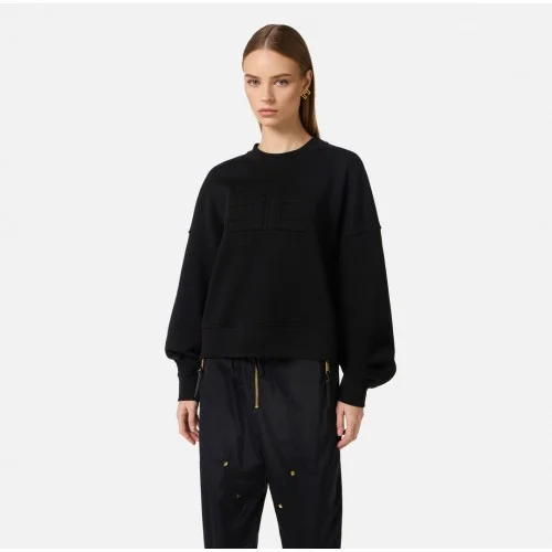 BLUZA ELISABETTA FRANCHI, Logo brodat, Negru