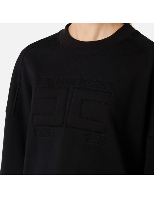BLUZA ELISABETTA FRANCHI, Logo brodat, Negru - MD02D61E2110