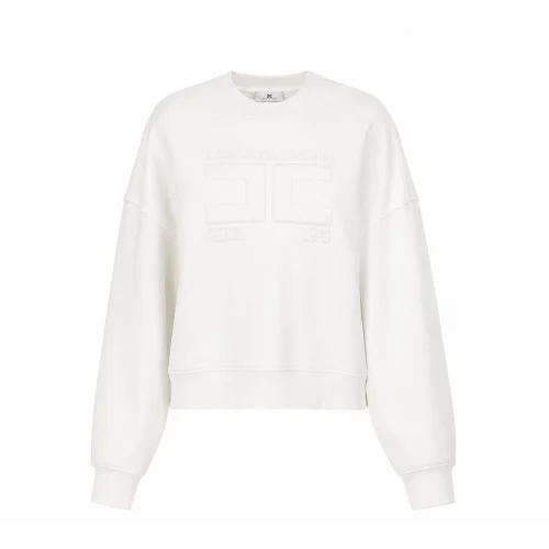 BLUZA ELISABETTA FRANCHI, Logo brodat, Alb
