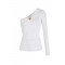 Top ELISABETTA FRANCHI, lightweight crêpe jersey fabric, Alb