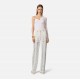 Top ELISABETTA FRANCHI, lightweight crêpe jersey fabric, Alb - MD03062E2360