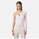 Top ELISABETTA FRANCHI, lightweight crêpe jersey fabric, Alb - MD03062E2360