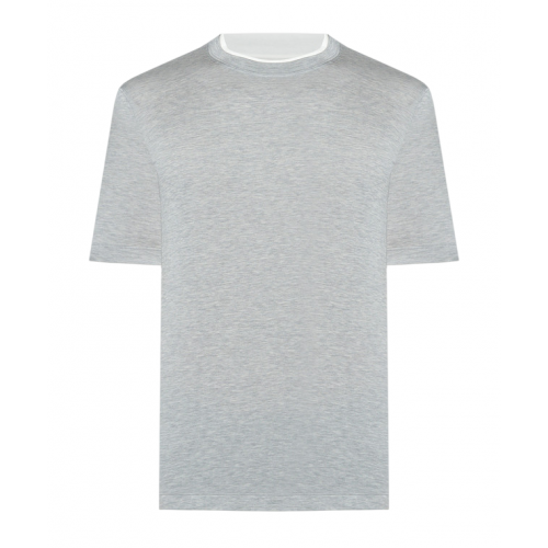 Tricou BRUNELLO CUCINELLI, Classic Design, Logo, Light Grey Tricou BRUNELLO CUCINELLI, Classic Design, Logo, Light Grey