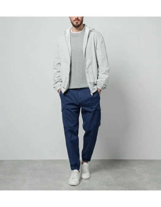 Tricou BRUNELLO CUCINELLI, Classic Design, Logo, Light Grey - MD8217427CLH70