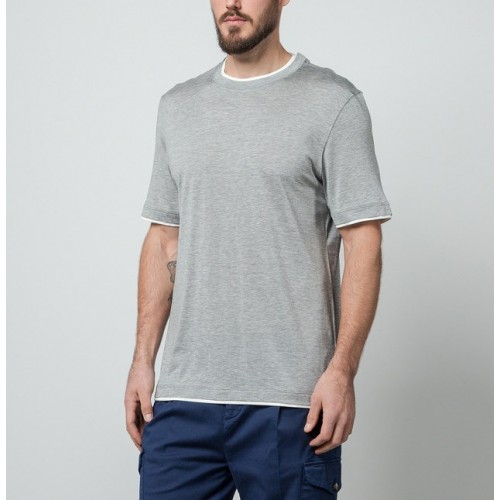 Tricou BRUNELLO CUCINELLI, Classic Design, Logo, Light Grey Tricou BRUNELLO CUCINELLI, Classic Design, Logo, Light Grey