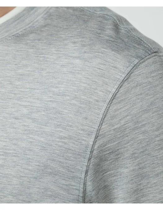 Tricou BRUNELLO CUCINELLI, Classic Design, Logo, Light Grey - MD8217427CLH70