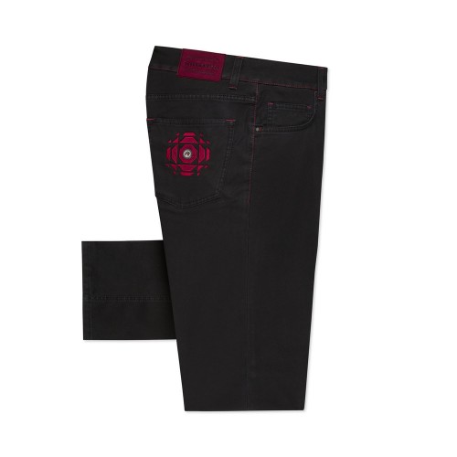 BLUGI STEFANO RICCI, Blend Tapered, Red Embroidery, Black BLUGI STEFANO RICCI, Blend Tapered, Red Embroidery, Black