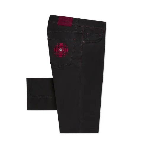 BLUGI STEFANO RICCI, Blend Tapered, Red Embroidery, Black