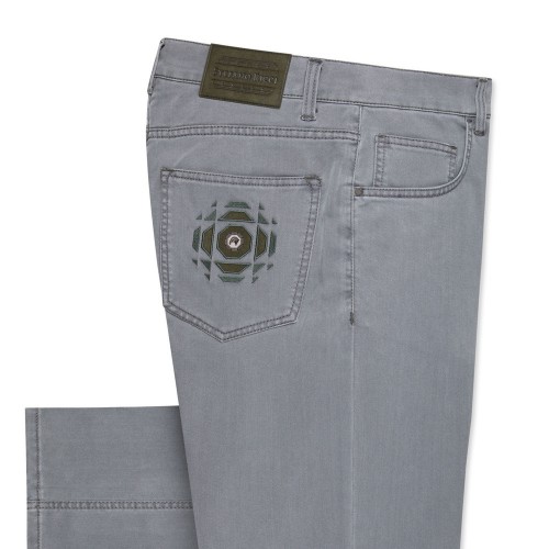 BLUGI STEFANO RICCI, Eagle Head, Octagonal Embroidery, Grey BLUGI STEFANO RICCI, Eagle Head, Octagonal Embroidery, Grey