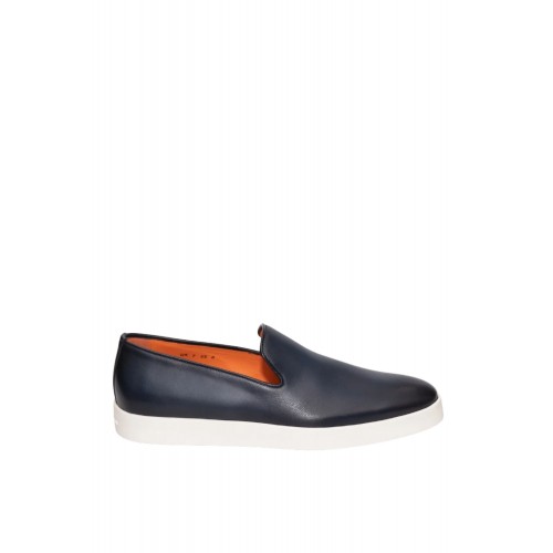 Pantofi Santoni,  Slip-On, Navy Blue Pantofi Santoni,  Slip-On, Navy Blue