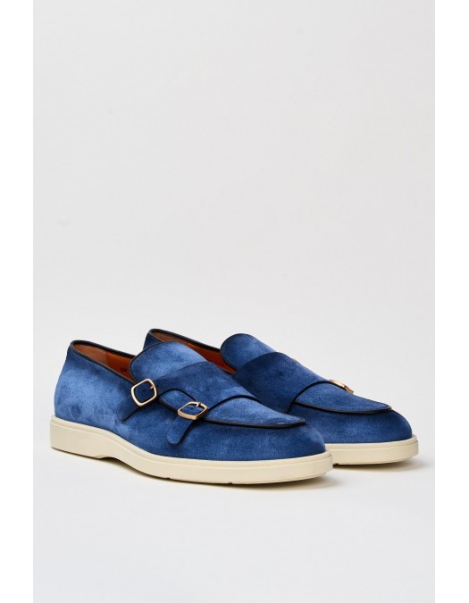 Loafers Santoni, Blue Slip-On - MGDT17271TICBGEXU48