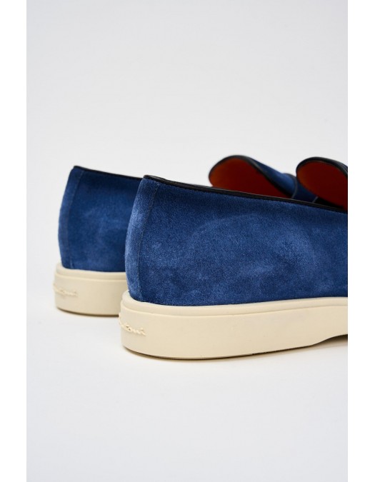 Loafers Santoni, Blue Slip-On - MGDT17271TICBGEXU48