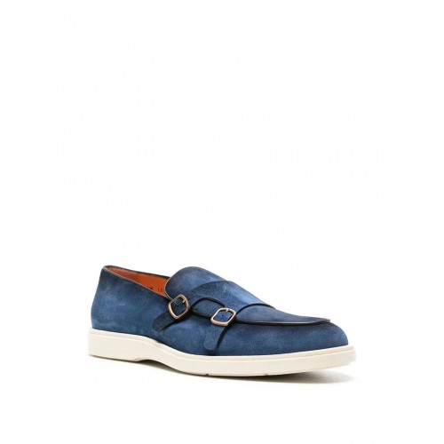 Loafers Santoni, Blue Slip-On Loafers Santoni, Blue Slip-On