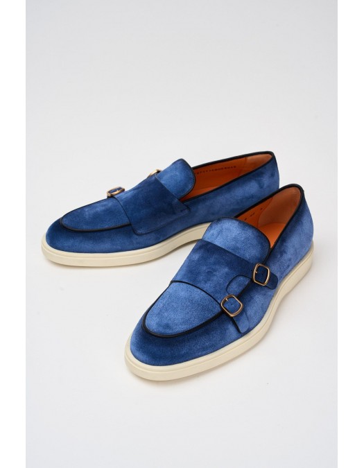 Loafers Santoni, Blue Slip-On - MGDT17271TICBGEXU48
