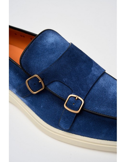 Loafers Santoni, Blue Slip-On - MGDT17271TICBGEXU48