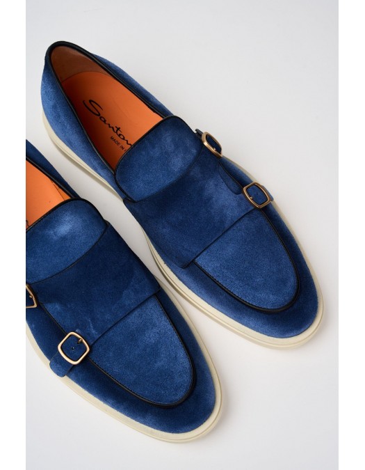 Loafers Santoni, Blue Slip-On - MGDT17271TICBGEXU48