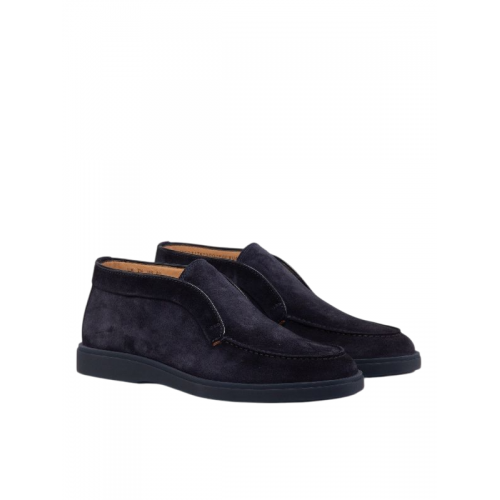 Ghete Santoni, Stitch Detail Suede Desert, Black Ghete Santoni, Stitch Detail Suede Desert, Black