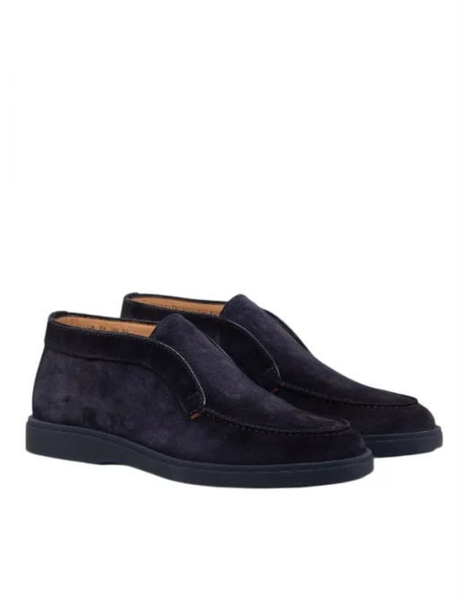 Ghete Santoni, Stitch Detail Suede Desert, Black - MGDT17823OOTEGE Ghete Santoni, Stitch Detail Suede Desert, Black - MGDT17823OOTEGE