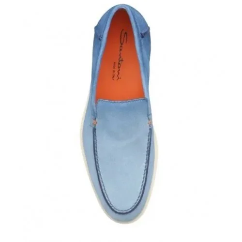 Loafers SANTONI, Blue, SLip-on