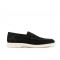 Loafers Santoni, Contrast Stitching Suede, Black