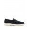 Loafers Santoni, Almond Toe Suede, Midnight Blue