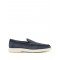 Loafers Santoni, Pebbled Suede, Navy Blue