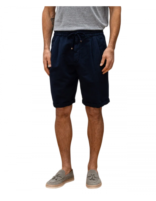 Pantaloni BRUNELLO CUCINELLI, Short Pants, Linen, Navy Blue - MH255U0020C2485 Pantaloni BRUNELLO CUCINELLI, Short Pants, Linen, Navy Blue - MH255U0020C2485