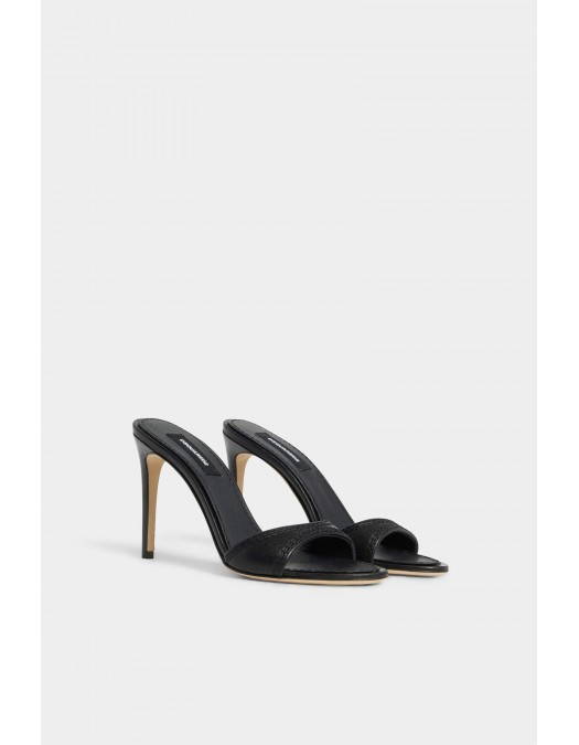 Sandale DSQUARED2, Twin Mule Sandals, Negru - MHW0048129000012124