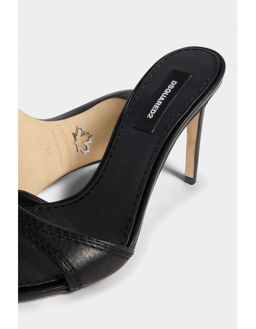 Sandale DSQUARED2, Twin Mule Sandals, Negru - MHW0048129000012124