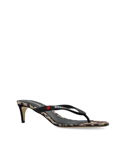 Sandale DSQUARED2, BLACK Heeled mules with logo - MHW004917200001M1461