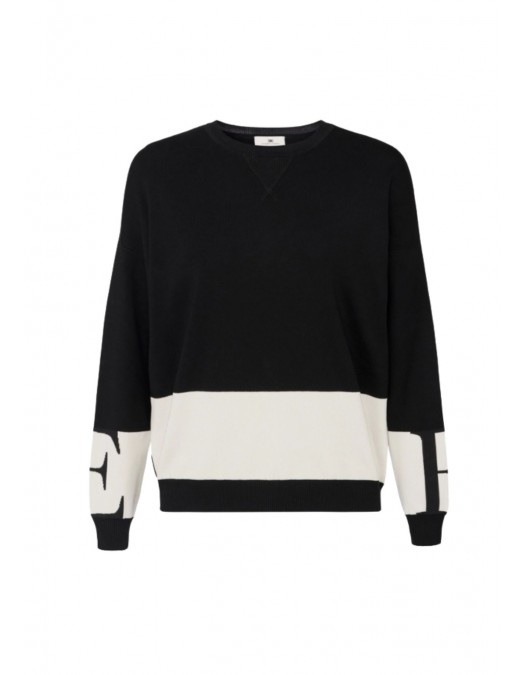 Bluza ELISABETTA FRANCHI, Maneca lunga, Logo, Negru - MK01S56E2EF3