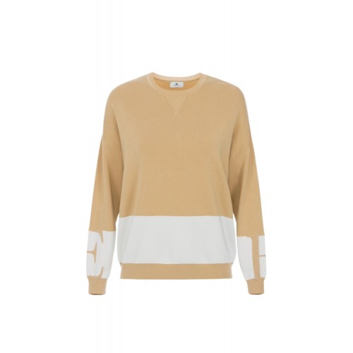 Bluza ELISABETTA FRANCHI, Maneca lunga, Logo, Honey