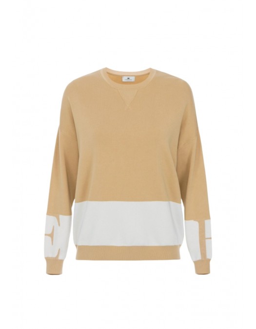 Bluza ELISABETTA FRANCHI, Maneca lunga, Logo, Honey - MK01S56E2EG1