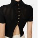 Top ELISABETTA FRANCHI, Sheer knit top, Negru - MK01S62E2110