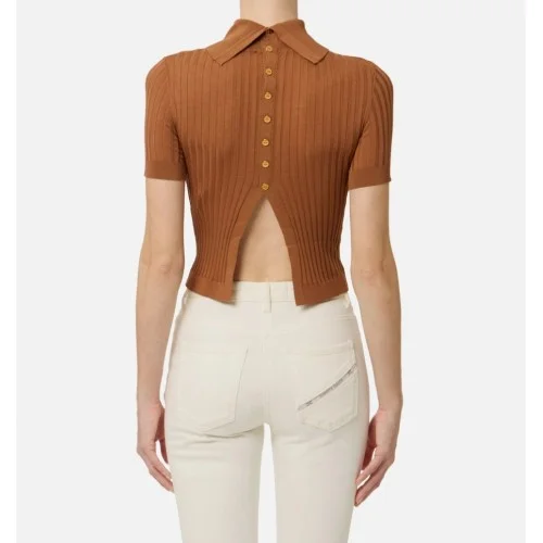 Top ELISABETTA FRANCHI, Sheer knit top