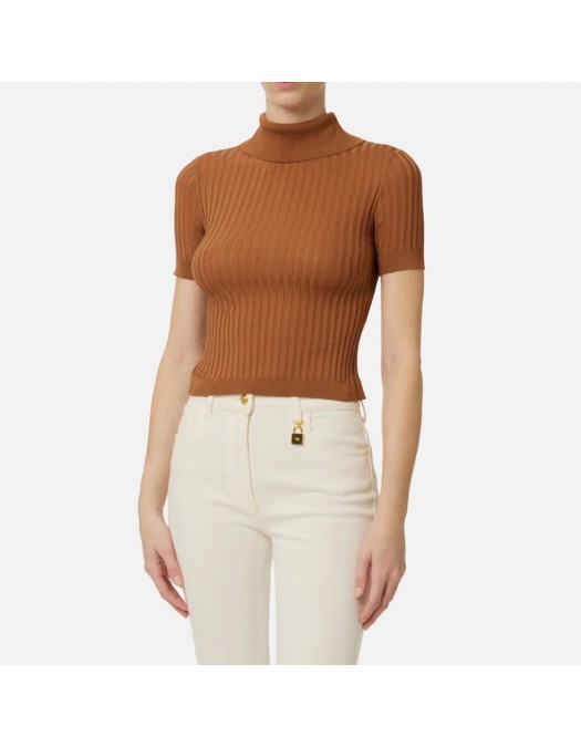 Top ELISABETTA FRANCHI, Sheer knit top - MK01S62E2600