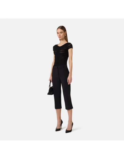 Top ELISABETTA FRANCHI, Cotton thread and viscose, Negru - MK06T62E2110