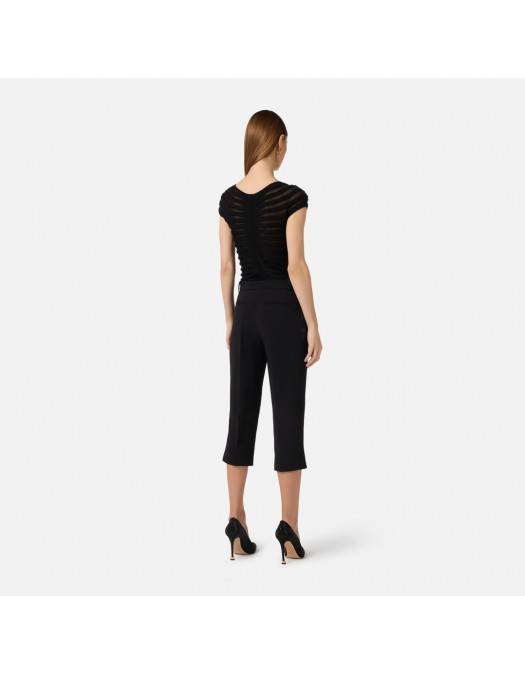 Top ELISABETTA FRANCHI, Cotton thread and viscose, Negru - MK06T62E2110