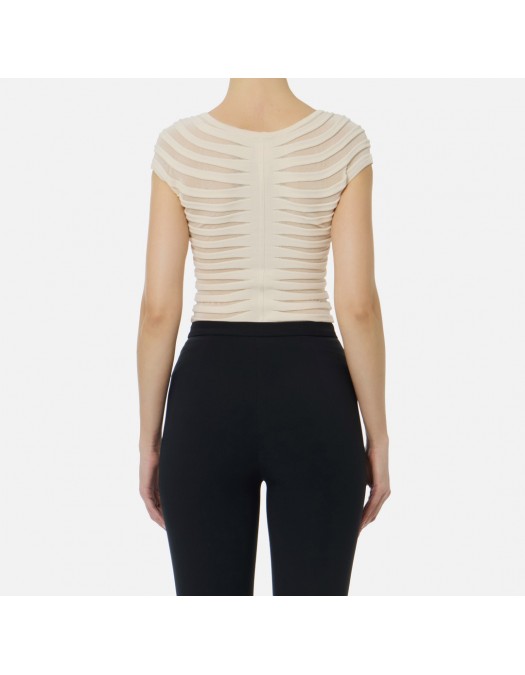 Top ELISABETTA FRANCHI, Cotton thread and viscose, Alb - MK06T62E2193