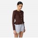 Bluza ELISABETTA FRANCHI, Nasturi aurii logo, Maro - MK07S56E2DZ9