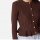 Bluza ELISABETTA FRANCHI, Nasturi aurii logo, Maro - MK07S56E2DZ9