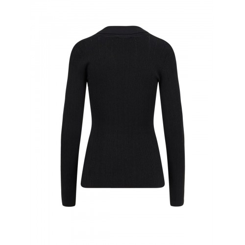 TOP ELISABETTA FRANCHI, Openwork Details, Silk, Black