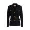 Jacheta ELISABETTA FRANCHI, Full Milano stitch knit jacket, Negru