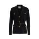 Jacheta ELISABETTA FRANCHI, Full Milano stitch knit jacket, Negru - MK10B62E2110