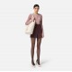 Bluza ELISABETTA FRANCHI, Ribbed knit top with gold logo, Roz - MK13B56E2EA6
