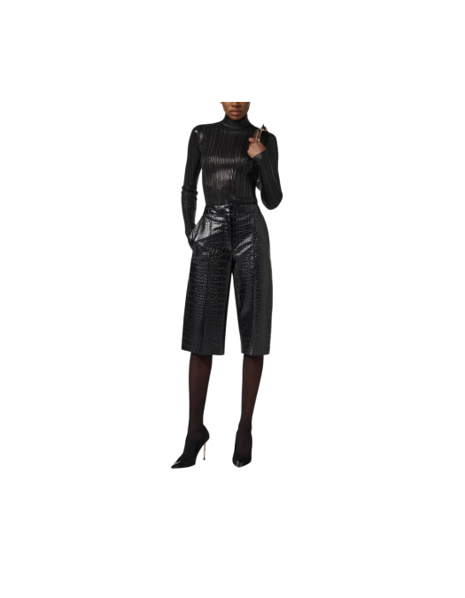 TOP ELISABETTA FRANCHI, Slim, Laminated Details, Black - MK17Q56E2110 TOP ELISABETTA FRANCHI, Slim, Laminated Details, Black - MK17Q56E2110