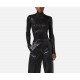 TOP ELISABETTA FRANCHI, Slim, Laminated Details, Black - MK17Q56E2110 TOP ELISABETTA FRANCHI, Slim, Laminated Details, Black - MK17Q56E2110